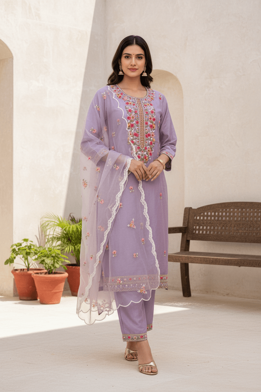 Gul-e-Laila Regal Lavender Suit Set image 1