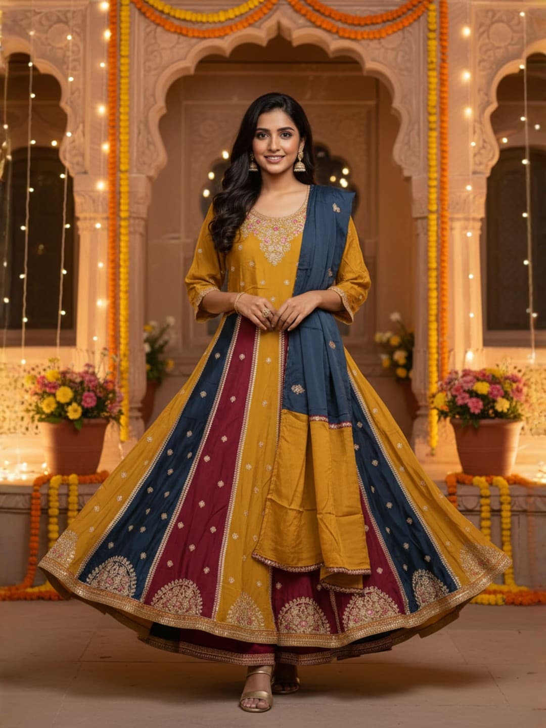Royal Heritage Anarkali Set image 1