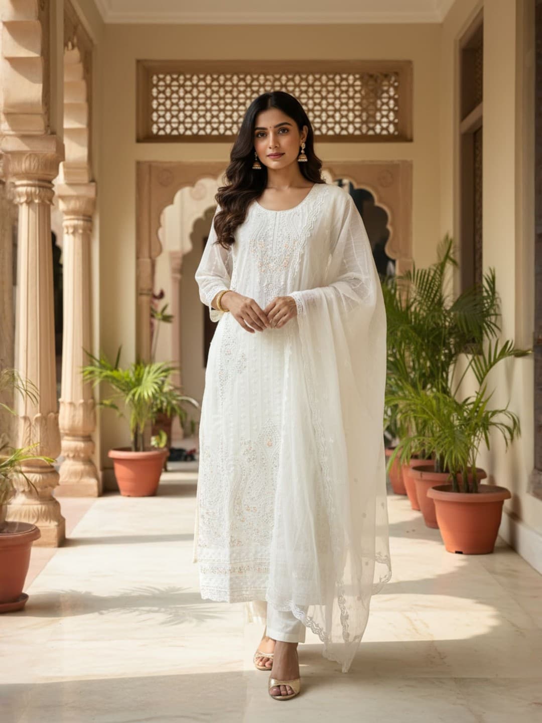 SERIN Noor Ivory Heritage Suit Set image 1