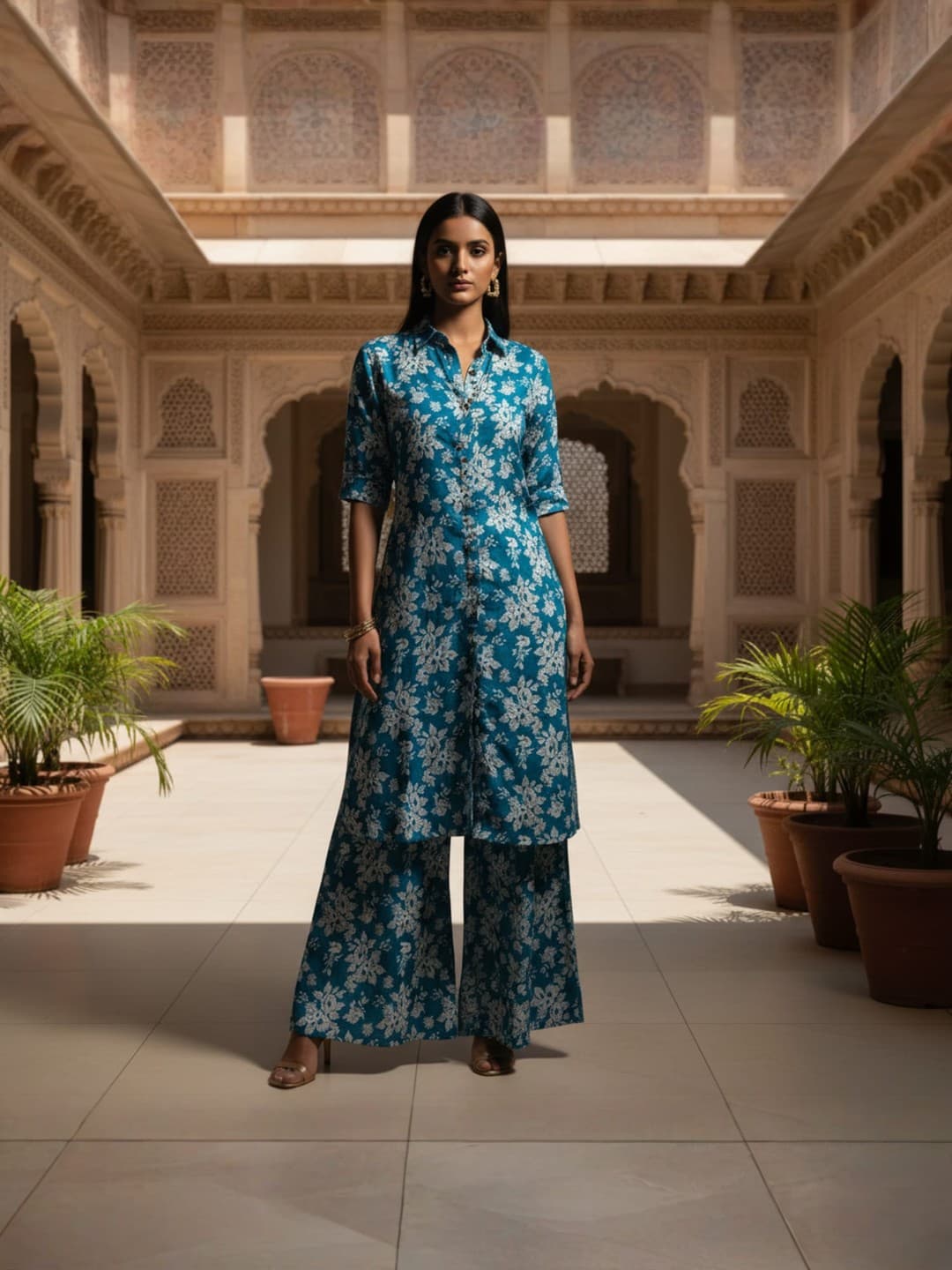 Azure Bloom Luxury Cotton Cord Set image 1